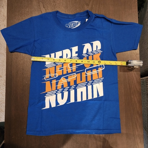 Blue short sleeve Nerf or Nothin shirt Size S (8) NWT - Picture 13 of 13